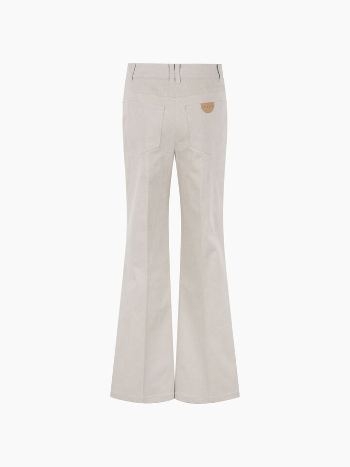 Beige flared denim trousers  - sisley k pantaloni palazzo - Beige | Sisley K image number 2